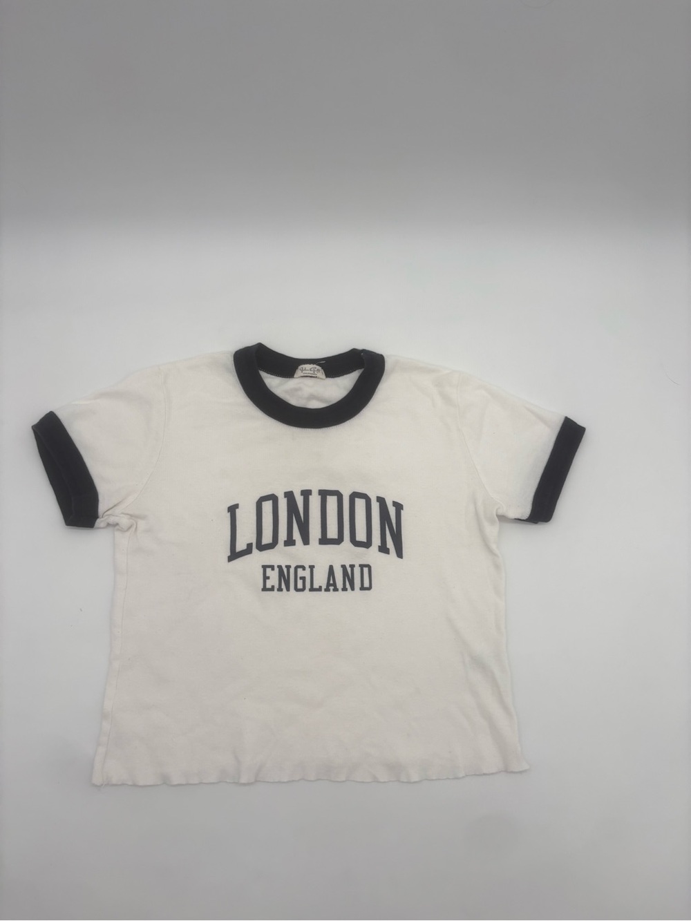 John Galt Brandy Melville London England Ringer Crop Tee